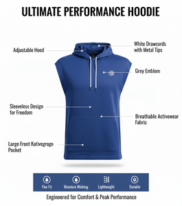 Unisex Sleeveless <b>Gym</b> <b>Hoodie</b> | Lightweight Breathable Eco-Friendly Anti-Pilling Running Workout Training 100% Cotton ODM - Product Image 4