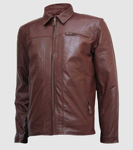 Chaqueta de Cuero Genuino de Alta Calidad para Hombre al por Mayor con Cuello Alto, Tela de Lona Impermeable y Transpirable para Invierno - Product Image 5