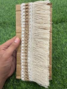 Adorno de encaje de ganchillo de algodón con flecos decorativos Hilo de mezcla de algodón de poliéster de encaje de ganchillo de 3 pulgadas con hilo Beige - Product Image 5