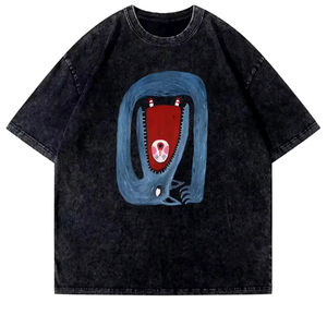 T-shirts d'été à manches courtes pour hommes Stock de logos personnalisables à impression de lignes rouges et noires, vêtements en vrac, balles de vêtements mixtes, vêtements d'occasion - Product Image 1