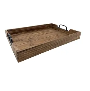 Proveedor de bandejas de servicio Bandeja de servicio de diseño de hojas de metal única hecha a mano personalizada - Product Image 1