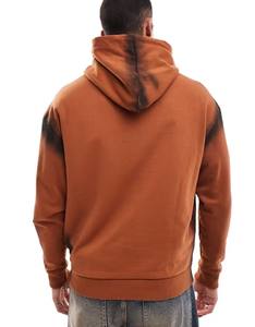 420gsm Heavyweight Pure Cotton Washed Thermal <b>Hoodie</b> Embroidered Customizable Trendy Casual Retro Distressed Sun Faded Spray Men - Product Image 2