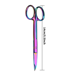 Tijeras de punto de sutura de 14cm con revestimiento de titanio arcoíris multicolor Instrumento de calidad superior Herramientas de Cirugía de gancho delicado - Product Image 2