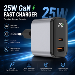 Adaptateur de charge rapide GaN OEM 25W, bloc de <span class=keywords><strong>chargeur</strong></span> USB C, reconnaissance intelligente, <span class=keywords><strong>chargeur</strong></span> de téléphone GaN - Product Image 1