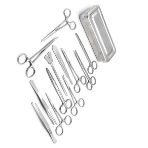 Caja de instrumentos de acero inoxidable para cirugías, juego básico de 13 unidades - Product Image 2