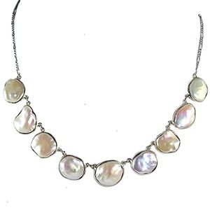 Collar de Perlas de Agua Dulce con Moneda de Plata de Ley 925, Marca Navya Craft, Regalo para Mujer en Aniversario, Navidad, Día de San Valentín - Product Image 1