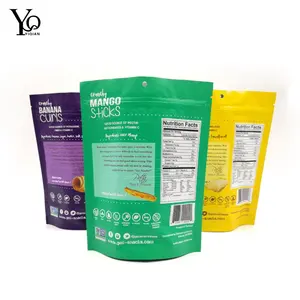 Custom Logo Resealable Zipper Ziplock Dry Fruits Stand Up Mylar Plastic Sachets Pouches Packaging