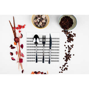 Serviettes en papier blanches 48x48cm Marino Black Print Bambutex Naturel 300 pièces B2B - Product Image 3