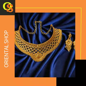 Hot Deal 2025 Conjunto de pendientes de collar con chapado en oro de 22K Conjunto de pendientes de collar de estilo moderno a la venta por exportadores - Product Image 3