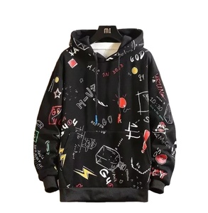 Sweats à capuche personnalisés de haute qualité Impression lourde Mode Pull Over Hoodies Hommes Loose Casual Hoodies Hommes - Product Image 1