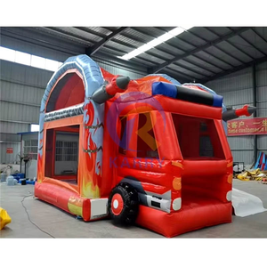 Product Names Option 1 Commercial <b>Inflatable</b> Fire Truck <b>Slide</b> Castle Kids Outdoor PVC Jumping Bouncer Multi Functional Amusement - Product Image 2