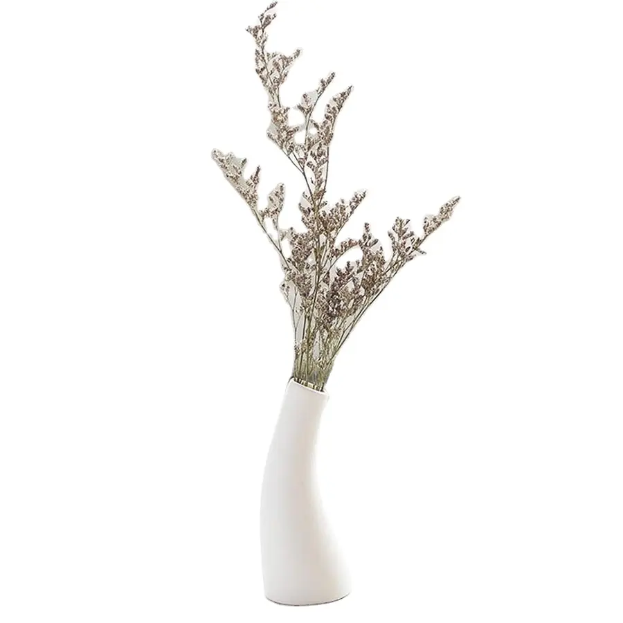 Vas keramik tertekan Modern putih vas bunga keramik buatan tangan India dekorasi rumah kantor dan Hotel desain Modern El