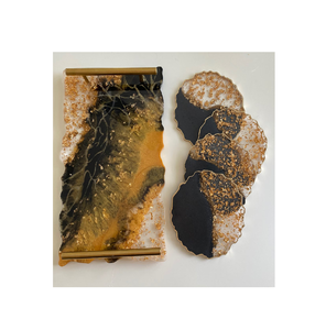 Bandeja de servicio de resina epoxi Bandeja hecha a mano de resina utilizada en el hotel y el hogar Artesanías personalizadas Más vendidos por tradebit - Product Image 3