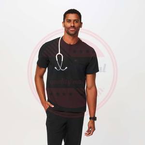 Uniforme masculino Scrub Sets con bolsillos \ personalizado Spandex Scrubs Hospital uniforme médico enfermera para hombres - Product Image 2