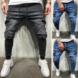 กางเกงยีนส์ผ้าฝ้าย100% สำหรับผู้ชาย, กางเกงย้อมสีล้วนซักได้สำหรับฤดูใบไม้ผลิ2025 - Product Image 4