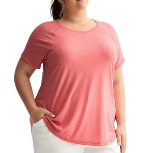 เสื้อยืดลำลองสำหรับผู้หญิงไซส์ใหญ่ ดีไซน์พิมพ์ลาย ระบายอากาศได้ดี น้ำหนักเบา ยืดหยุ่น ใส่สบาย ด้านหน้าและด้านหลัง ผลิตตามแบบ ODM เหมาะสำหรับใส่ออกกำลังกาย - Product Image 1