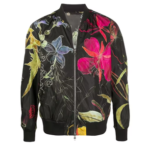 Blouson bomber unisexe à capuche zippé, couleur personnalisable, col montant, manches longues, en toile de coton unie, doublure en coton, séchage rapide - Product Image 1