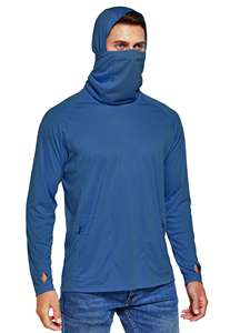 Camisa de Pesca para Hombre, con Capucha, Manga Larga, Camuflaje Azul, Protección Solar UPF 50, Anti-UV, Impermeable, Cortavientos, Transpirable, de Secado Rápido, para Actividades al Aire Libre - Product Image 3