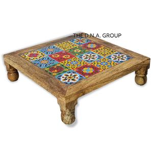 Ensemble de 3 décorations de Noël en bois et céramique artisanales, design Art Déco Bajot Chowki, pour une utilisation polyvalente - Product Image 4