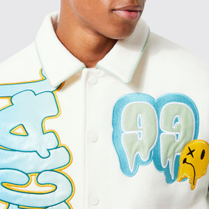 Veste de baseball de haute qualité pour hommes avec logo personnalisé, style streetwear, blocs de couleur, pour l'hiver, veste bomber grande taille pour hommes, vestes universitaires - Product Image 3