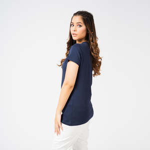 Camiseta Casual de Verano para Mujer, Moderna, de Algodón Suave y Fibra de Bambú, Transpirable, Cuello Redondo, para Uso Diario - Product Image 3