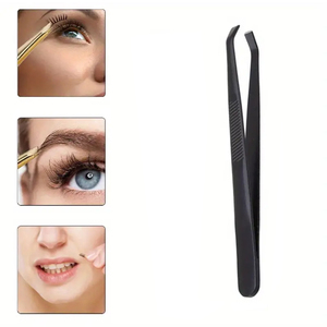 Pinces à épiler à pointe fine inclinée, pinces à épiler à pointe fine noire pour femmes et hommes, pour l'épilation des sourcils et des poils incarnés - Product Image 6