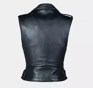 Har Ley Davi dson para hombre Moto Cafe Biker chaleco motocicleta 100% Chaleco de cuero genuino personalizado con Chaleco de cuero de alta calidad - Product Image 2