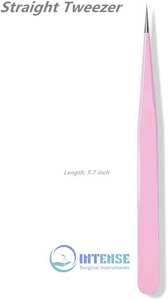 Pinzas para Extensión de Pestañas de Acero Inoxidable Antimagnéticas con Punta Lisa de 10 mm, Rectas y Curvas, de INTENSE SURGICAL INSTRUMENTS - Product Image 5