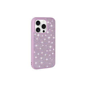 Étui en silicone souple de luxe pour iPhone 15 Pro Max, avec strass en forme de diamant lilas, design suspendu et effet scintillant - Product Image 1