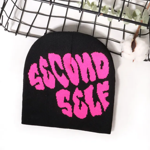 Nueva llegada 100% acrílico Jacquard patrón invierno Skully Beanie Sombrero estilo callejero Hip-Pop sin puños de punto auto segundo gorros - Product Image 3