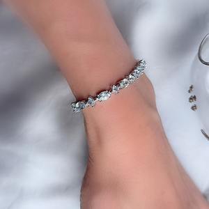 Pulsera de Tenis Clásica y Moderna para Mujer, Plata de Ley 925, Gema de Topacio Azul, Joyería Hecha a Mano, Chapada en Rodio y Oro - Product Image 4