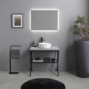 Meuble de salle de bain sur pied Madeira 80 cm, design industriel moderne, ensemble de salle de bain - Product Image 1