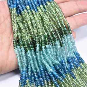 Excelente acabado, Construcción fuerte, cuentas de piedras preciosas Rondelle facetadas de multiapatita Natural para proyectos de joyería con cuentas y uso decorativo - Product Image 4