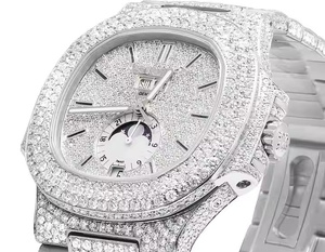 Iced Out VVS Clarity Moissanite Studded Diamond <b>Watch</b> Full White Luxury <b>Watch</b> <b>Wrist</b> <b>Watch</b> <b>For</b> <b>Men</b> and Women - Product Image 5