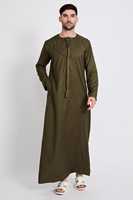 Nouveau design Abaya Thobe style modeste pour hommes, vêtements traditionnels musulmans de couleur unie de grande taille, coton du Pakistan, longueur cheville