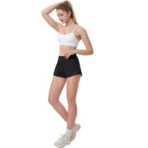 Pantalones cortos deportivos para mujer de ajuste regular de Color negro poliéster 100% hechos a medida con el mejor precio de fábrica de Bangladesh - Product Image 5
