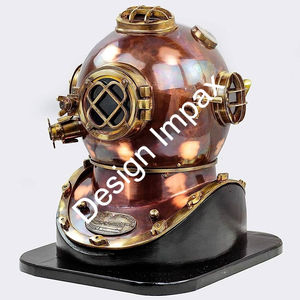 Decorative Elegant Diving Helmet Portable Nautical Desktop <b>Clock</b> <b>Bedside</b> Tabletop Display Elegant Gold <b>Clock</b> Showpiece - Product Image 5