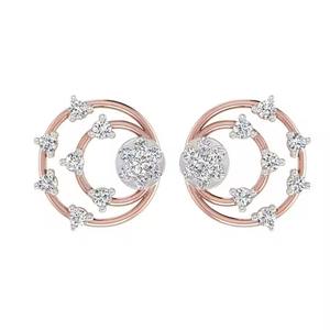 Boucles d'oreilles élégantes en or jaune 10 carats avec diamants cultivés en laboratoire VS Clarity pour toute occasion et festival - Product Image 1