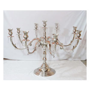 Candelabro de lujo para centro de mesa, moderno, de aluminio, niquelado, para boda, gran oferta - Product Image 1