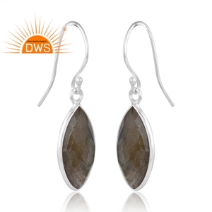 Meilleure vente 925 argent Sterling naturel Labradorite pierre précieuse boucle d'oreille bijoux personnalisés pour les femmes cadeau pour elle - Product Image 3