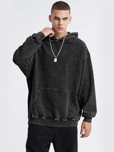 Sudadera con capucha extragrande vintage 100% algodón tejido forrado sólido estampado digital - Product Image 2