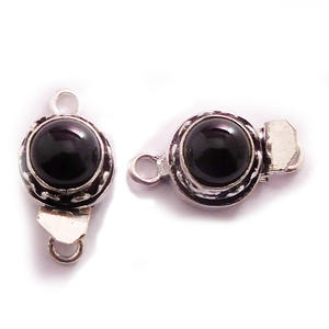 <b>Black</b> <b>Onyx</b> Gemstone 1Strand 2Strand 3Strand Box Antique Silver Plated 18K Gold Plated 24X15X10MM Jewelry Making Clasp B631 - Product Image 2