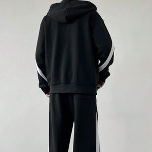 Chándal de algodón 100% para hombre, trajes de chándal, venta al por mayor, bloque de Color, cremallera, Sudadera con capucha, chándal, entrenamiento, Jogging, pantalones de chándal acampanados - Product Image 6