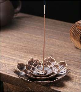 Porte-bâton d'encens en métal, fleur, parfum de maison, attrape-cendres pour la décoration de la maison, méditation, bureau, vente en gros, fabriqué en inde, offre spéciale - Product Image 3