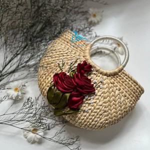 Manufacturer High Quality Wicker Rattan <b>Handbag</b> with Flower Wicker Rattan <b>Handbags</b> Set for Women - Product Image 5