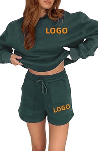 Ropa de mujer 65% algodón 35% poliéster recortado atletismo Club Full Zip Hood Racing blanco mujer chándal Top Sudadera con capucha - Product Image 3