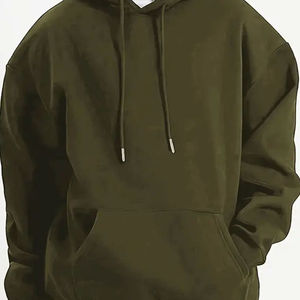 Nuevo estilo de moda transpirable hombres en blanco pulóver sudaderas con capucha 100% algodón polar de gran tamaño Boxy Fit Unisex colores sólidos - Product Image 6