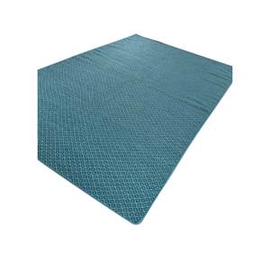 พรมขนสัตว์และใยวิสโคสสีน้ำเงินแบบทอเรียบ ลายเรขาคณิต รุ่น ADWV-13078 สำหรับใช้ในบ้าน - Product Image 2