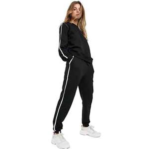 Diseño de logotipo personalizado OEM impreso bordado chándales para mujer negro XL Casual gimnasio ropa deportiva con media manga temporada de invierno - Product Image 1