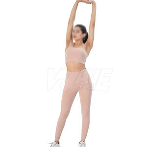 Conjunto de yoga cómodo hecho por Pakistán para mujer con cintura elástica Diseño transpirable Logotipo de precio de venta en línea en el frente - Product Image 2